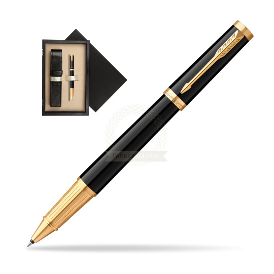 Parker Ingenuity Black GT Penna Rollerball in single wooden box Wenge Single Ecru