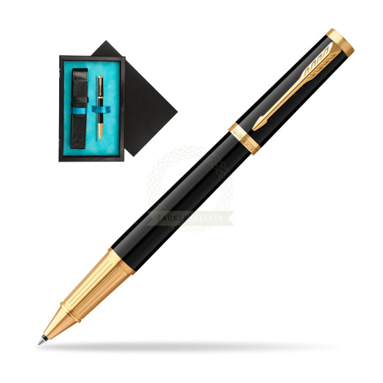 Parker Ingenuity Black GT Penna Rollerball in single wooden box Black Single Turquoise