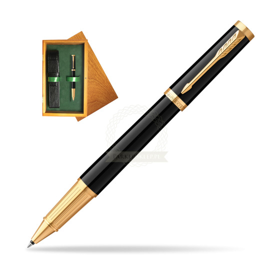 Parker Ingenuity Black GT Penna Rollerball in single wooden box Honey Single Green