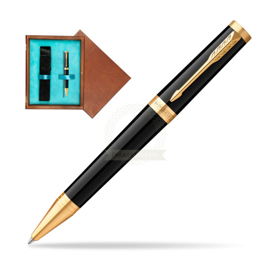 Parker Ingenuity Black GT Penna a Sfera in single wooden box Mahogany Single Turquoise 