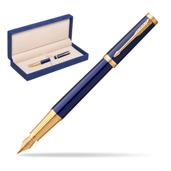 Parker Ingenuity Blue GT Penna Stilografica in suede box navy blue