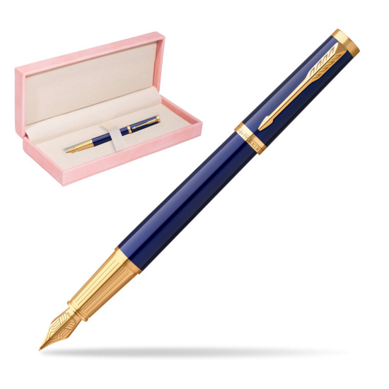 Parker Ingenuity Blue GT Penna Stilografica in suede box pink