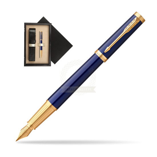 Parker Ingenuity Blue GT Penna Stilografica in single wooden box Wenge Single Ecru