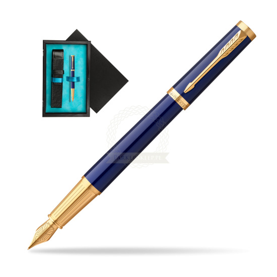 Parker Ingenuity Blue GT Penna Stilografica in single wooden box Black Single Turquoise