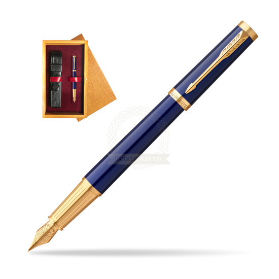 Parker Ingenuity Blue GT Penna Stilografica in single wooden box Honey Single Maroon