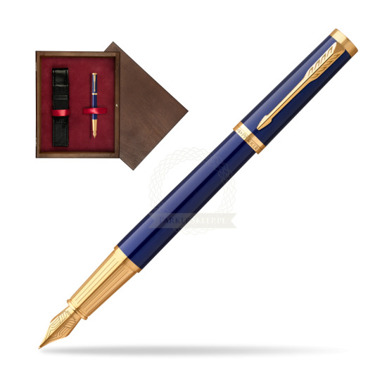 Parker Ingenuity Blue GT Penna Stilografica in single wooden box Wenge Single Maroon