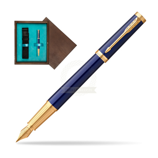 Parker Ingenuity Blue GT Penna Stilografica in single wooden box Wenge Single Turquoise 