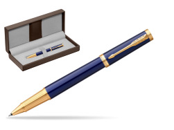 Parker Ingenuity Blue GT Rollerball Pen in the brown leather box