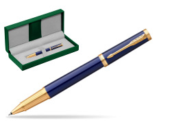 Parker Ingenuity Blue GT Rollerball Pen in the green leather box