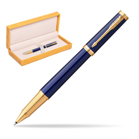 Parker Ingenuity Blue GT Penna Rollerball in suede box yellow