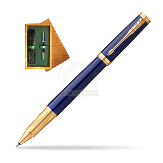 Parker Ingenuity Blue GT Penna Rollerball in single wooden box Honey Single Green