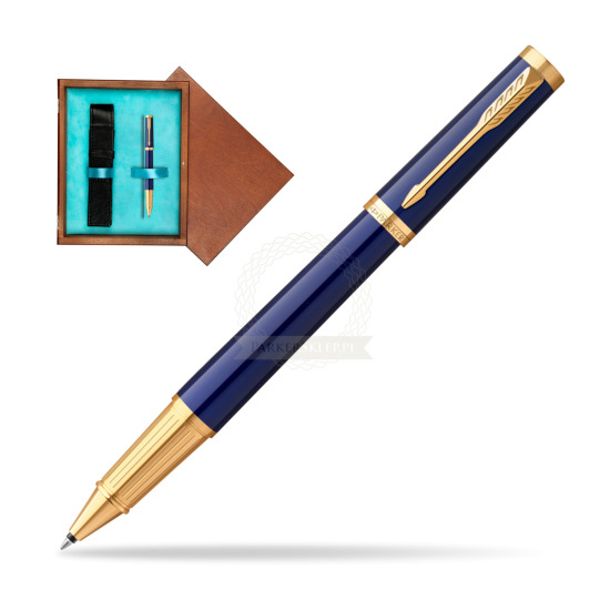 Parker Ingenuity Blue GT Penna Rollerball in single wooden box Mahogany Single Turquoise 