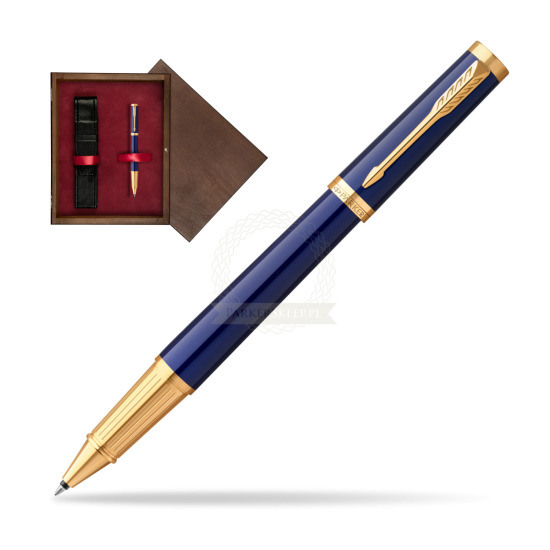 Parker Ingenuity Blue GT Penna Rollerball in single wooden box Wenge Single Maroon