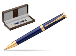 Parker Ingenuity Blue GT Ballpoint Pen in the brown leather box