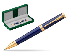 Parker Ingenuity Blue GT Ballpoint Pen in the green leather box