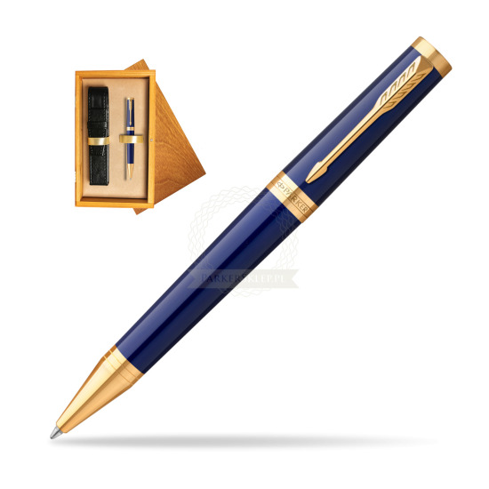 Parker Ingenuity Blue GT Penna a Sfera in single wooden box Honey Single Ecru