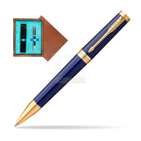 Parker Ingenuity Blue GT Penna a Sfera in single wooden box Mahogany Single Turquoise 