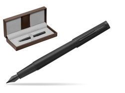 Parker Ingenuity Black BT Fountain Pen in the brown leather box