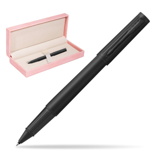 Parker Ingenuity Black BT Penna Rollerball in suede box pink