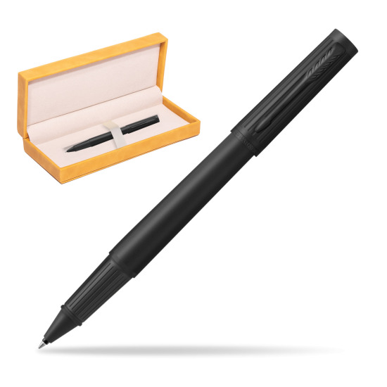 Parker Ingenuity Black BT Penna Rollerball in suede box yellow