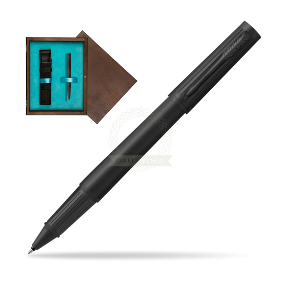 Parker Ingenuity Black BT Penna Rollerball in single wooden box Wenge Single Turquoise 