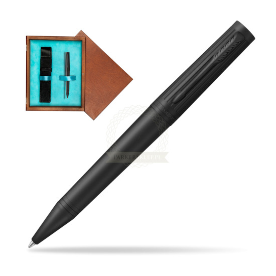 Parker Ingenuity Black BT Penna a Sfera in single wooden box Mahogany Single Turquoise 