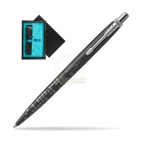Parker JOTTER GLOBAL ICON - NEW YORK Penna a Sfera in single wooden box Black Single Turquoise