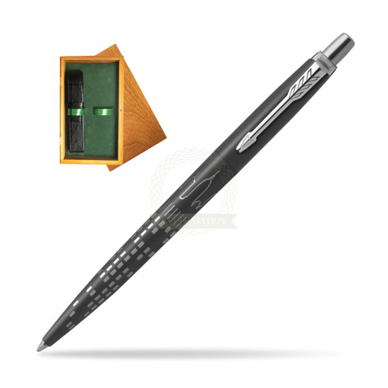 Parker JOTTER GLOBAL ICON - NEW YORK Penna a Sfera in single wooden box Honey Single Green