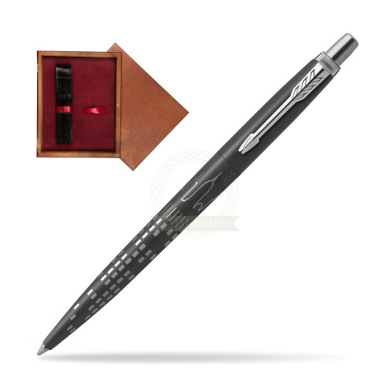 Parker JOTTER GLOBAL ICON - NEW YORK Penna a Sfera in single wooden box Mahogany Single Maroon