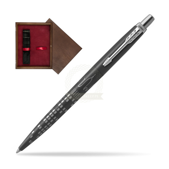 Parker JOTTER GLOBAL ICON - NEW YORK Penna a Sfera in single wooden box Wenge Single Maroon