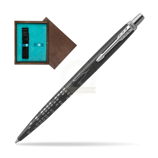 Parker JOTTER GLOBAL ICON - NEW YORK Penna a Sfera in single wooden box Wenge Single Turquoise 