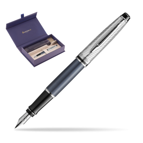 Waterman Expert Deluxe Stone Grey CT Penna Stilografica in original Waterman box, slide-out case