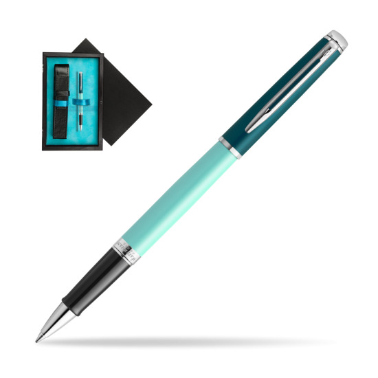 Waterman HÉMISPHÈRE COLOR-BLOCK GREEN CT Rollerball pen in single wooden box Black Single Turquoise