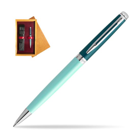 Waterman HÉMISPHÈRE COLOR-BLOCK GREEN CT Penna a Sfera in single wooden box Honey Single Maroon