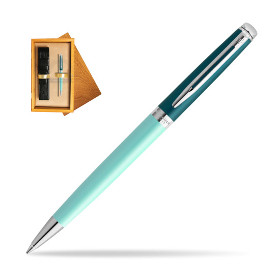Waterman HÉMISPHÈRE COLOR-BLOCK GREEN CT Penna a Sfera in single wooden box Honey Single Ecru