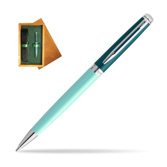 Waterman HÉMISPHÈRE COLOR-BLOCK GREEN CT Penna a Sfera in single wooden box Honey Single Green