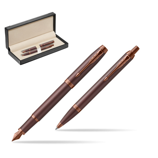 Parker Penna Stilografica + Penna Pen IM PROFESSIONALS MONOCHROME BURGUNDY in classic box black