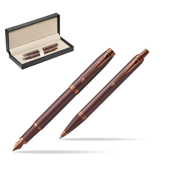 Parker Penna Stilografica + Penna Pen IM PROFESSIONALS MONOCHROME BURGUNDY in classic box pure black