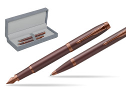Parker Penna Stilografica + Penna Pen IM PROFESSIONALS MONOCHROME BURGUNDY in suede box grey