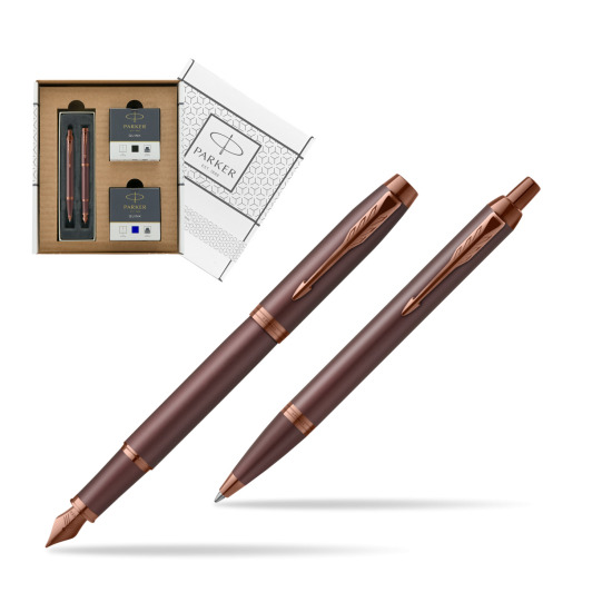 Parker Penna Stilografica + Penna Pen IM PROFESSIONALS MONOCHROME BURGUNDY in a Parker Eco White box