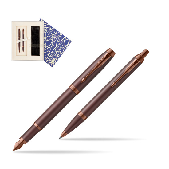 Parker Penna Stilografica + Penna Pen IM PROFESSIONALS MONOCHROME BURGUNDY  Universal Crystal Blue