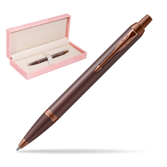 IM PROFESSIONALS MONOCHROME BURGUNDY Ballpoint Pen in suede box pink