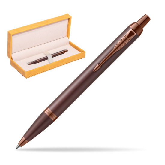IM PROFESSIONALS MONOCHROME BURGUNDY Ballpoint Pen in suede box yellow
