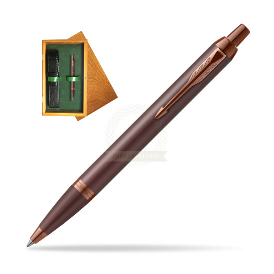 IM PROFESSIONALS MONOCHROME BURGUNDY Ballpoint Pen in single wooden box Honey Single Green