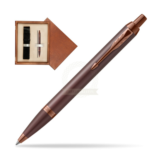 IM PROFESSIONALS MONOCHROME BURGUNDY Ballpoint Pen in single wooden box Mahogany Single Ecru