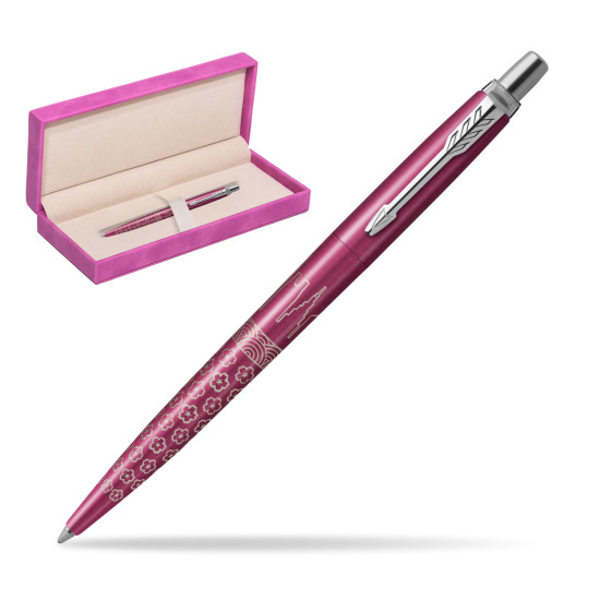 Parker JOTTER GLOBAL ICON - TOKYO Penna a Sfera in suede box fuchsia