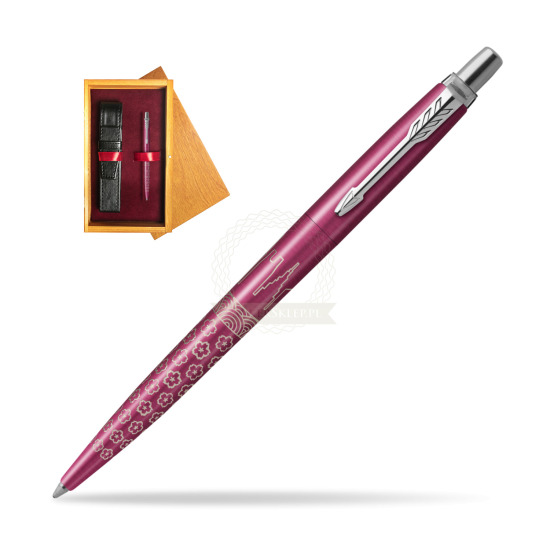 Parker JOTTER GLOBAL ICON - TOKYO Penna a Sfera in single wooden box Honey Single Maroon