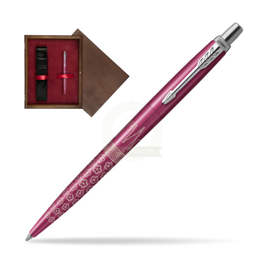 Parker JOTTER GLOBAL ICON - TOKYO Penna a Sfera in single wooden box Wenge Single Maroon
