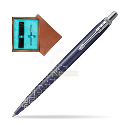 Parker JOTTER GLOBAL ICON - SYDNEY Penna a Sfera in single wooden box Mahogany Single Turquoise 