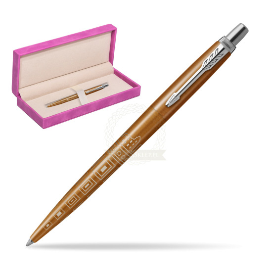 Parker JOTTER GLOBAL ICON - ROME Penna a sfera in suede box fuchsia